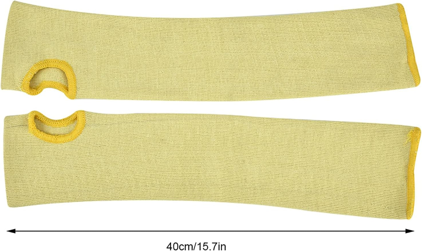 1 Pair Arm Sleeves, Heat Resist Safety Arm Guards, Anti Cutting Protective Arm Sleeves for Gardening, Welding, Kitchen, Farm