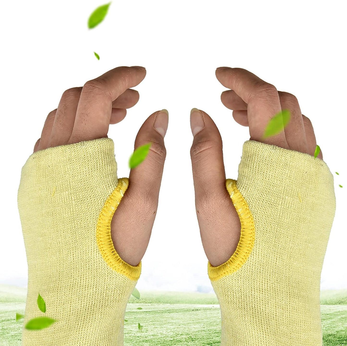1 Pair Arm Sleeves, Heat Resist Safety Arm Guards, Anti Cutting Protective Arm Sleeves for Gardening, Welding, Kitchen, Farm