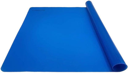 Large Silicone Counter Mat 19.68x15.74 inch Multipurpose Table Placemat Countertop Protector Baking Pastry Mat Nonstick, Nonskid and Heat Resistent (Large, Blue)