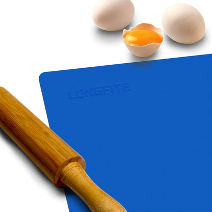 Large Silicone Counter Mat 19.68x15.74 inch Multipurpose Table Placemat Countertop Protector Baking Pastry Mat Nonstick, Nonskid and Heat Resistent (Large, Blue)