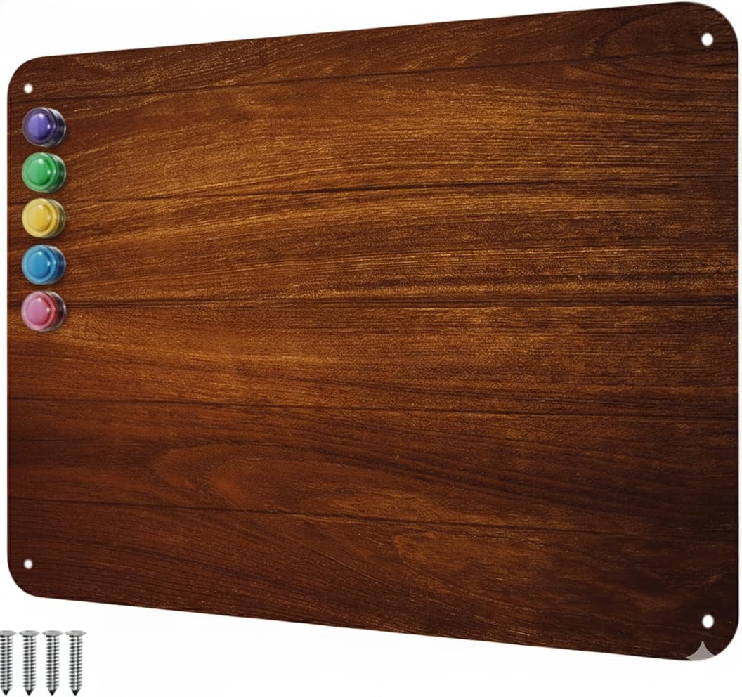 9 inches x 6.5 inches Stainless Steel Plate for Magnets, 3M Adhesive Back, Mounting Screws, Ideal for Magnetic Shelf, Spice Holders, Fridge Magnets. Mount Anywhere! (Timber, 1 Pack)