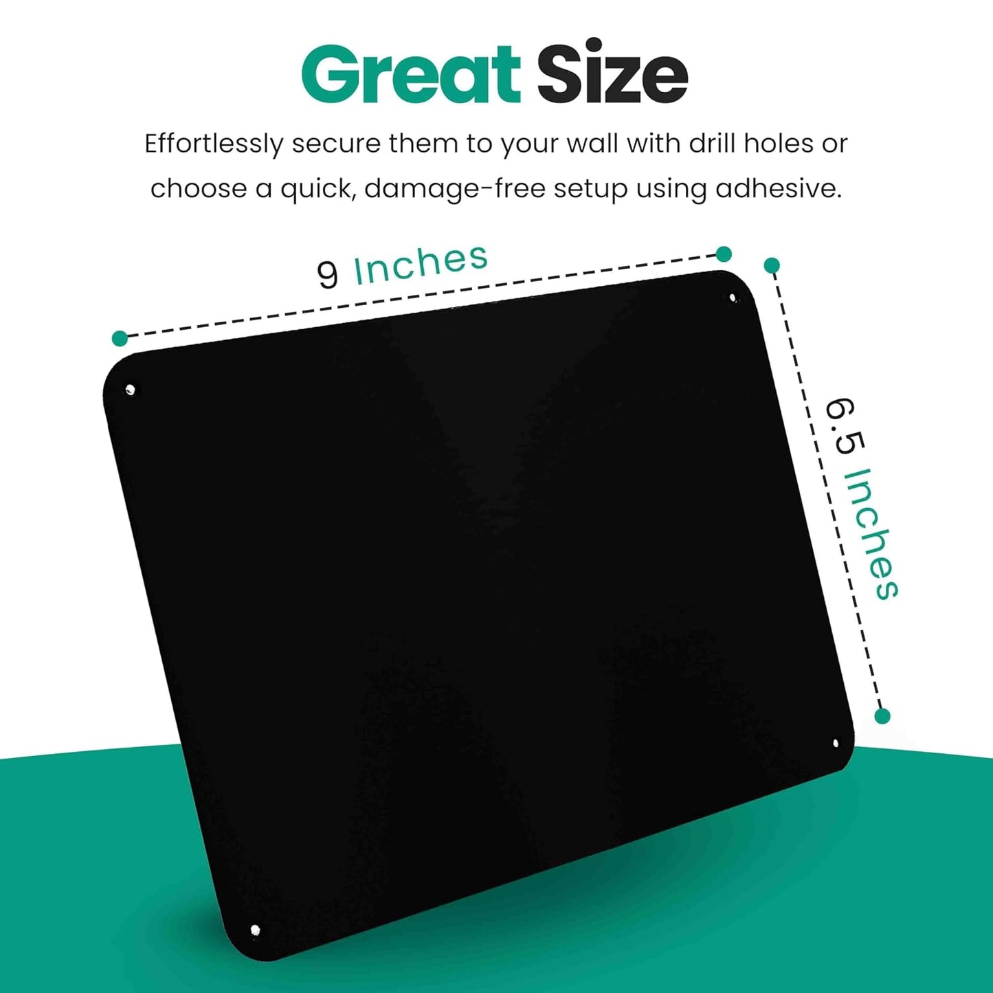 9 inches x 6.5 inches Stainless Steel Plate for Magnets, 3M Adhesive Back, Mounting Screws, Ideal for Magnetic Shelf, Spice Holders, Fridge Magnets. Mount Anywhere! (Timber, 1 Pack)