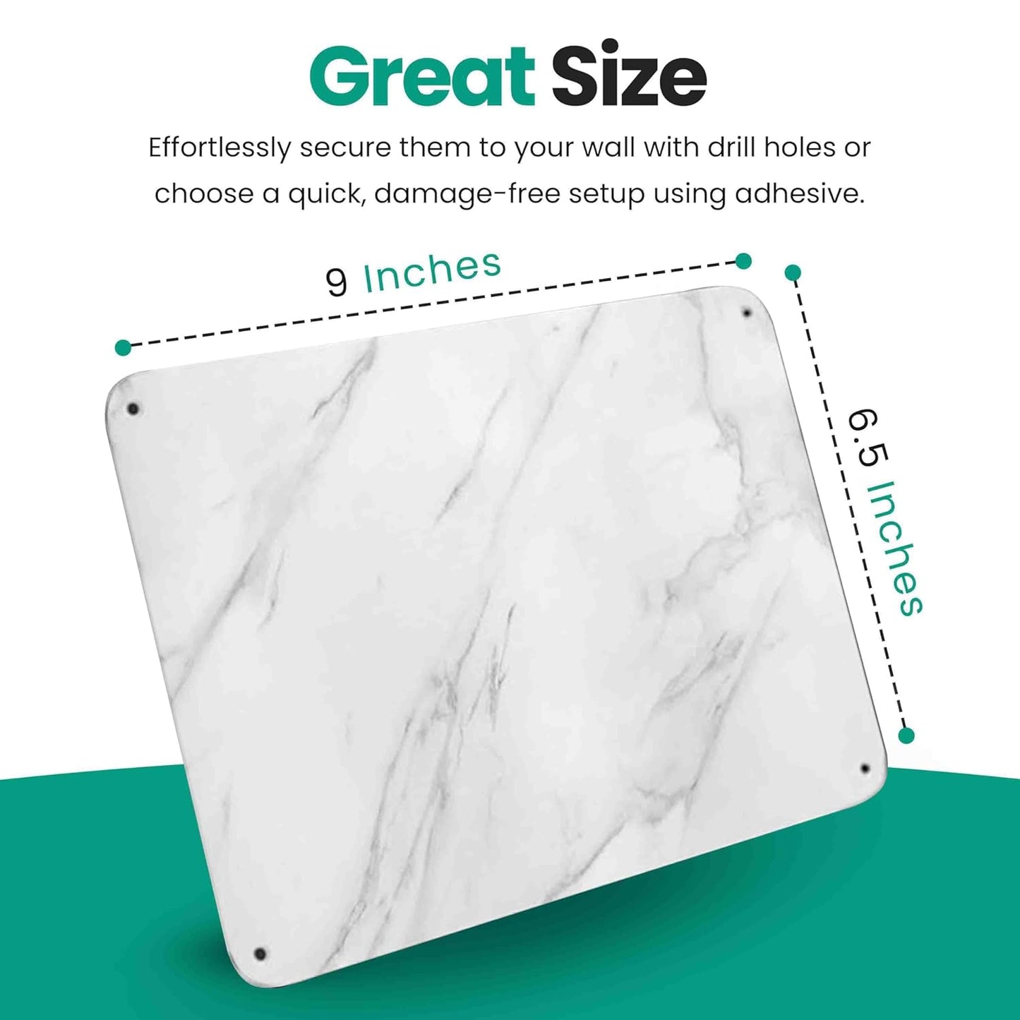9 inches x 6.5 inches Stainless Steel Plate for Magnets, 3M Adhesive Back, Mounting Screws, Ideal for Magnetic Shelf, Spice Holders, Fridge Magnets. Mount Anywhere! (Timber, 1 Pack)