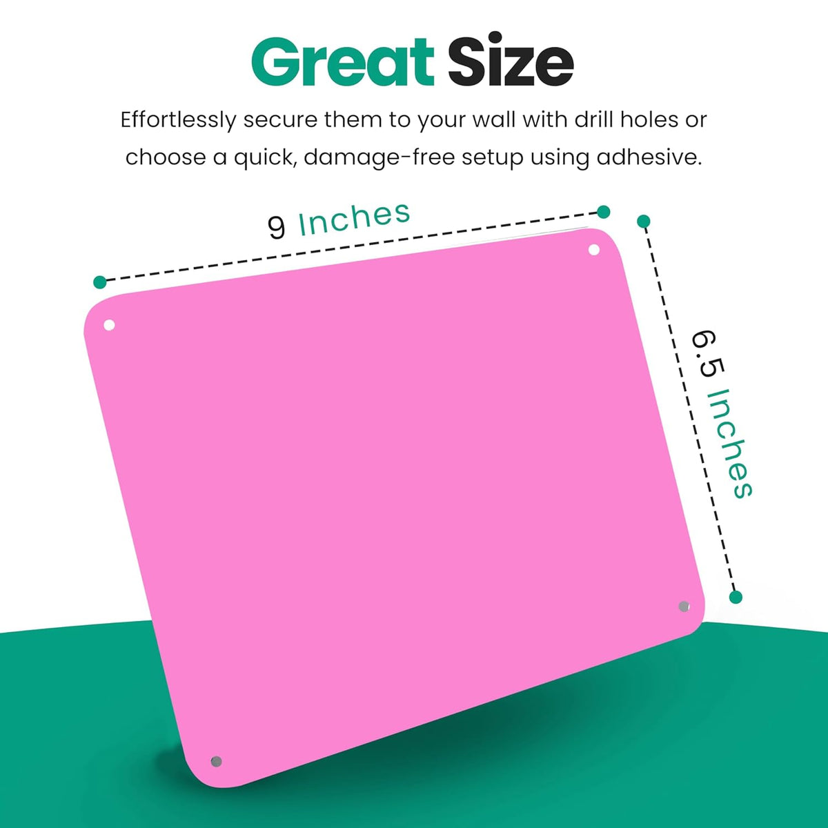 9 inches x 6.5 inches Stainless Steel Plate for Magnets, 3M Adhesive Back, Mounting Screws, Ideal for Magnetic Shelf, Spice Holders, Fridge Magnets. Mount Anywhere! (Timber, 1 Pack)
