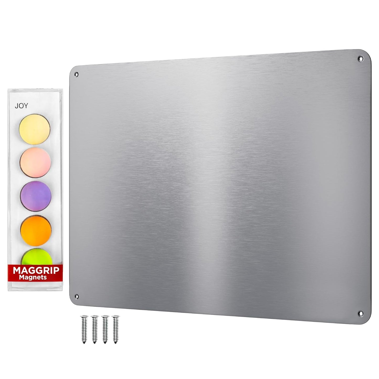 9 inches x 6.5 inches Stainless Steel Plate for Magnets, 3M Adhesive Back, Mounting Screws, Ideal for Magnetic Shelf, Spice Holders, Fridge Magnets. Mount Anywhere! (Timber, 1 Pack)