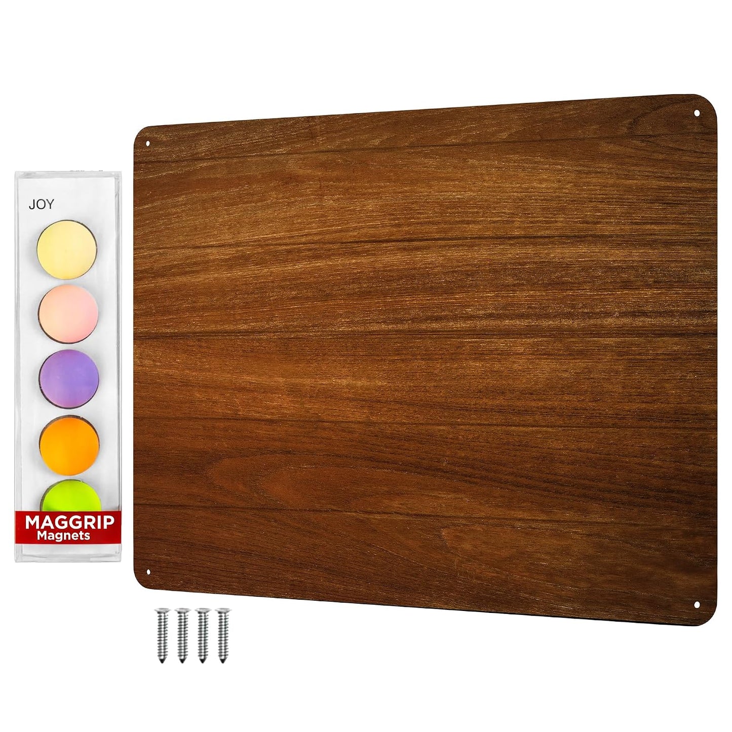 9 inches x 6.5 inches Stainless Steel Plate for Magnets, 3M Adhesive Back, Mounting Screws, Ideal for Magnetic Shelf, Spice Holders, Fridge Magnets. Mount Anywhere! (Timber, 1 Pack)