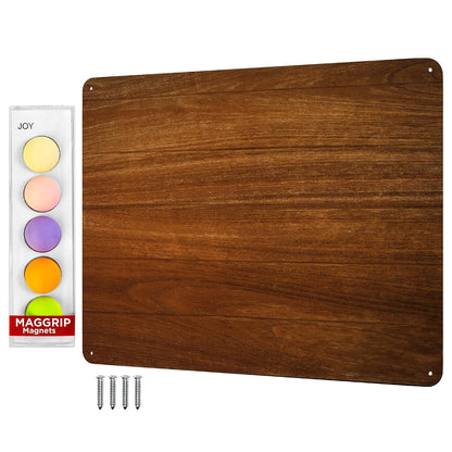 9 inches x 6.5 inches Stainless Steel Plate for Magnets, 3M Adhesive Back, Mounting Screws, Ideal for Magnetic Shelf, Spice Holders, Fridge Magnets. Mount Anywhere! (Timber, 1 Pack)