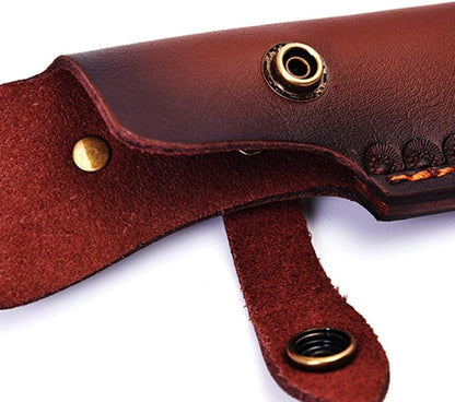 Leather Knife Sheath, Straight Knife Holster Knife Blade Cover Belt Knife Pouch for 5" Blade Knife