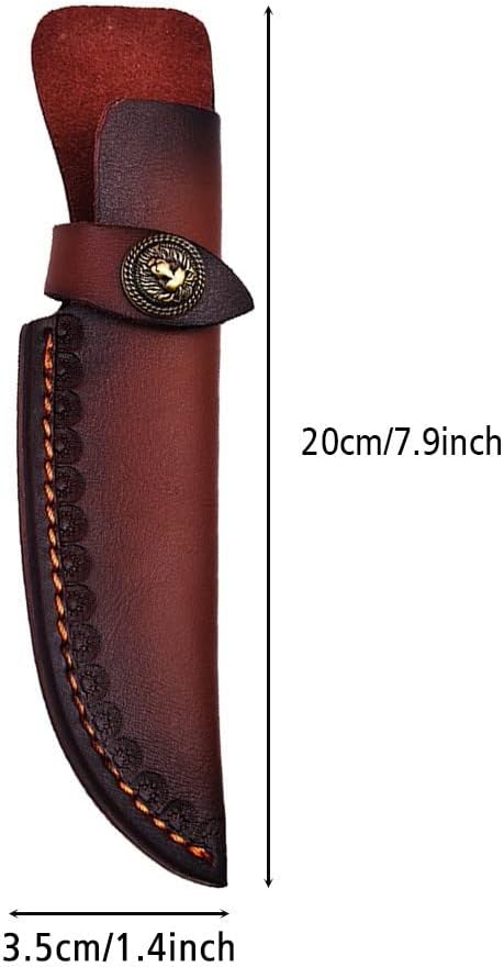 Leather Knife Sheath, Straight Knife Holster Knife Blade Cover Belt Knife Pouch for 5" Blade Knife