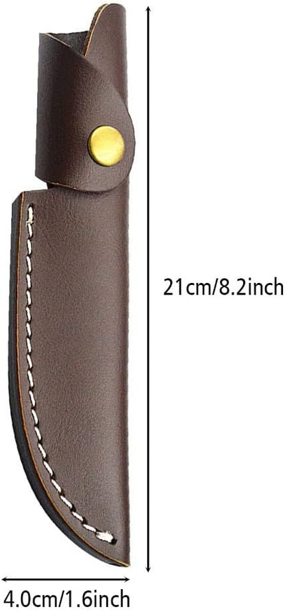 Leather Knife Sheath, Straight Knife Holster Knife Blade Cover Belt Knife Pouch for 5" Blade Knife