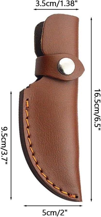 Leather Knife Sheath, Straight Knife Holster Knife Blade Cover Belt Knife Pouch for 5" Blade Knife