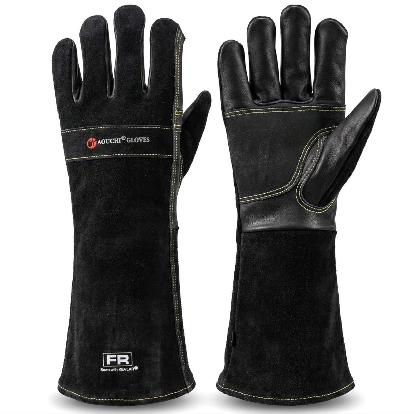 Welding Gloves -Long Sleeve Fireproof and Heat Resistant 15IN. | Cowhide Leather Gloves for Gardening,BBQ,Oven,Grill,Tig,Mig,Baking,Furnace,Stove,Animal Handling Best Gift for Man