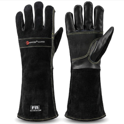 Welding Gloves -Long Sleeve Fireproof and Heat Resistant 15IN. | Cowhide Leather Gloves for Gardening,BBQ,Oven,Grill,Tig,Mig,Baking,Furnace,Stove,Animal Handling Best Gift for Man