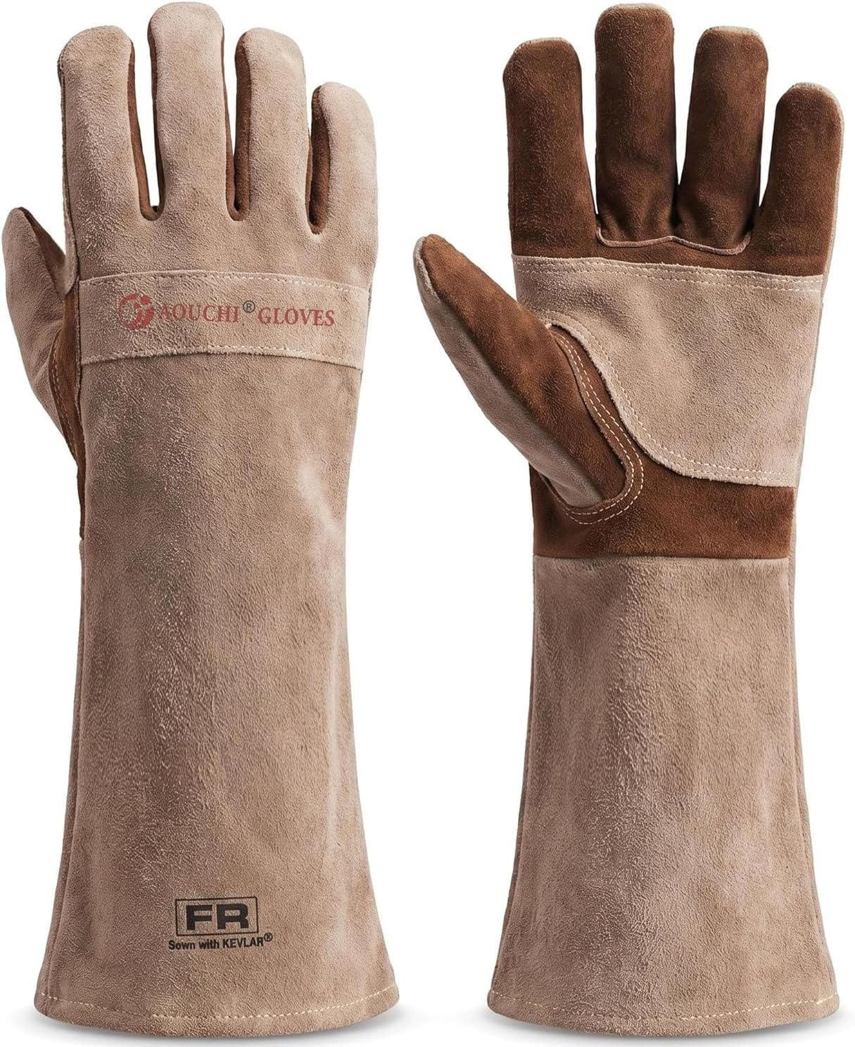 Welding Gloves -Long Sleeve Fireproof and Heat Resistant 15IN. | Cowhide Leather Gloves for Gardening,BBQ,Oven,Grill,Tig,Mig,Baking,Furnace,Stove,Animal Handling Best Gift for Man