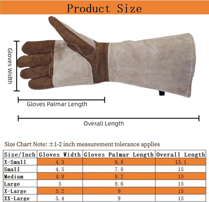 Welding Gloves -Long Sleeve Fireproof and Heat Resistant 15IN. | Cowhide Leather Gloves for Gardening,BBQ,Oven,Grill,Tig,Mig,Baking,Furnace,Stove,Animal Handling Best Gift for Man