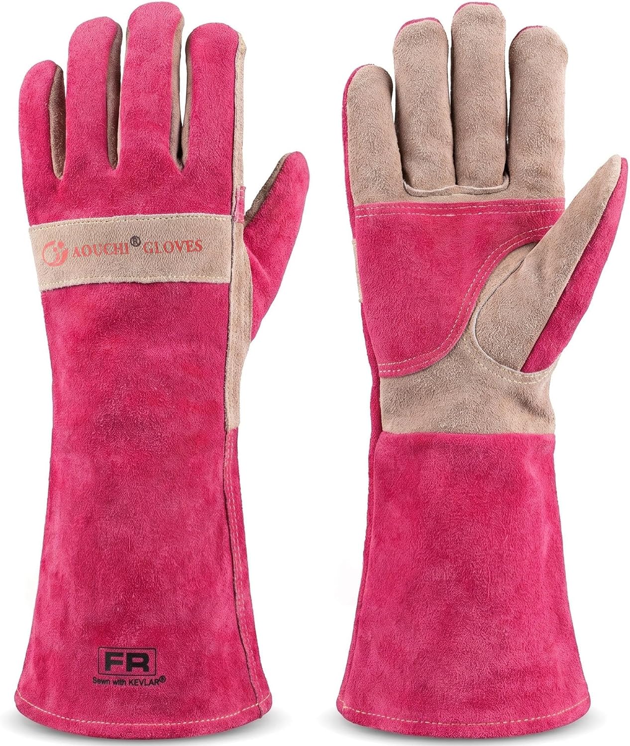 Welding Gloves -Long Sleeve Fireproof and Heat Resistant 15IN. | Cowhide Leather Gloves for Gardening,BBQ,Oven,Grill,Tig,Mig,Baking,Furnace,Stove,Animal Handling Best Gift for Man