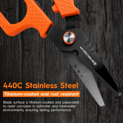 BasicGear Fishing Fillet Knife Set of 2 – 7” 440C Stainless Steel Blade with Non-Stick Coating, Ergonomic Non-Slip Handle, Sheath, and Sharpener – For all fish types