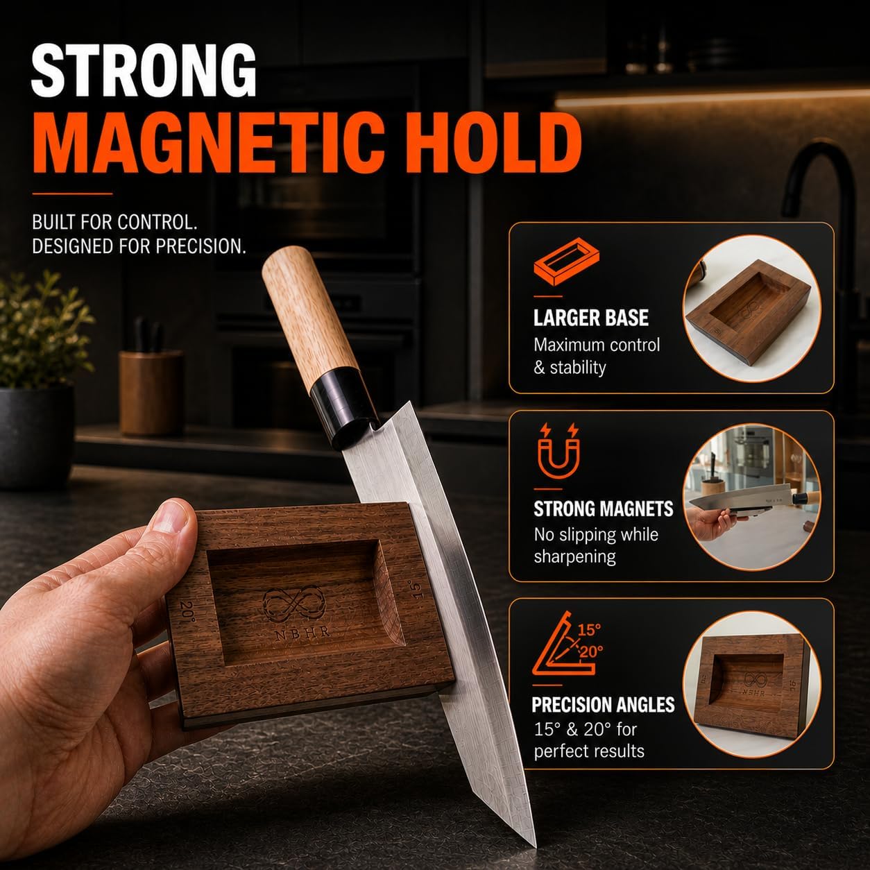 Rolling Knife Sharpener 15 & 20 Degrees Dual Angle Magnetic Knife Sharpener Kit for Kitchen & Chef Knives, Perfect Kitchen Gift
