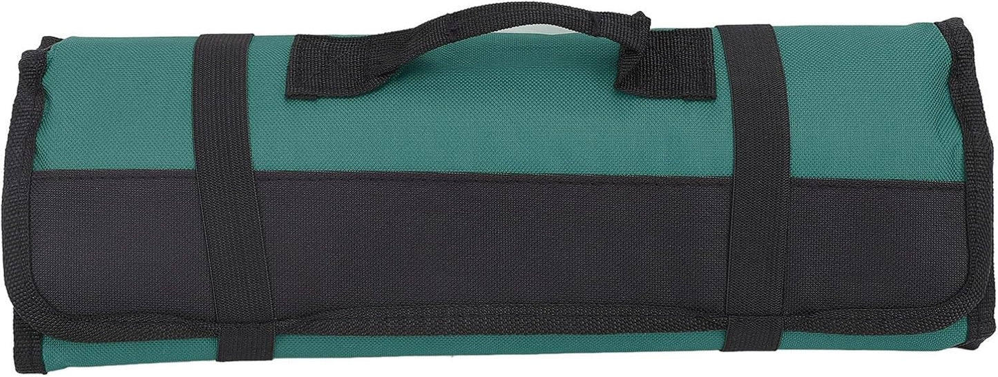 Chef Knife Roll, 20 Slot Canvas Knife Bag with Layer Shoulder Strap, Portable Knife Storage, 22.4 in Chef Knife Carrying Case, Knives Pouch for Home Kitchen Travel Camping
