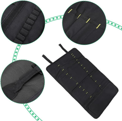 Chef Knife Roll, 20 Slot Canvas Knife Bag with Layer Shoulder Strap, Portable Knife Storage, 22.4 in Chef Knife Carrying Case, Knives Pouch for Home Kitchen Travel Camping