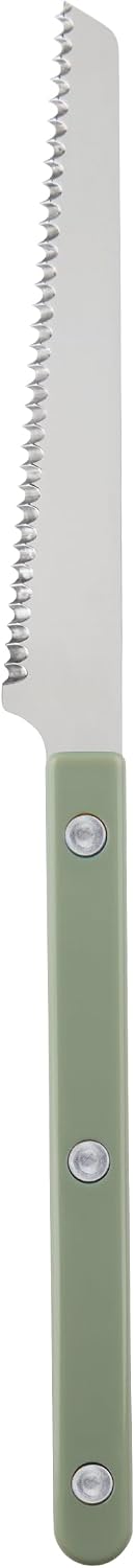 Serrated Knife 8.5 inches - Bistrot Collection - Perfect for Tomatoes, Lemons, Breads - Stainless Steel & Nylon - Dishwasher Safe - Burgundy - Brilliant Finish