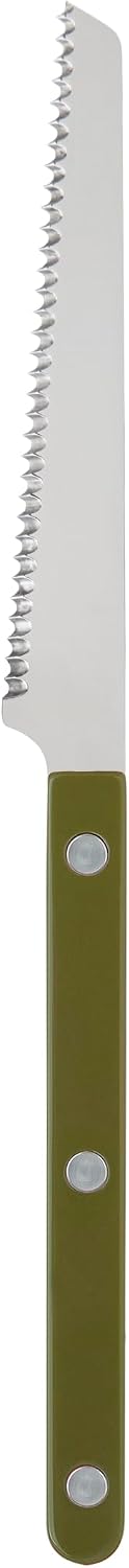 Serrated Knife 8.5 inches - Bistrot Collection - Perfect for Tomatoes, Lemons, Breads - Stainless Steel & Nylon - Dishwasher Safe - Burgundy - Brilliant Finish
