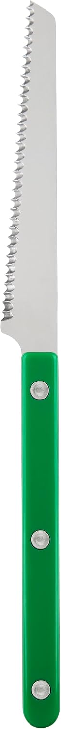 Serrated Knife 8.5 inches - Bistrot Collection - Perfect for Tomatoes, Lemons, Breads - Stainless Steel & Nylon - Dishwasher Safe - Burgundy - Brilliant Finish