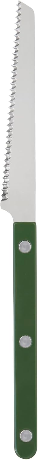 Serrated Knife 8.5 inches - Bistrot Collection - Perfect for Tomatoes, Lemons, Breads - Stainless Steel & Nylon - Dishwasher Safe - Burgundy - Brilliant Finish