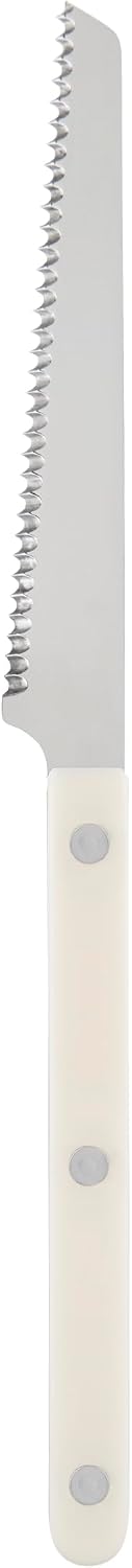 Serrated Knife 8.5 inches - Bistrot Collection - Perfect for Tomatoes, Lemons, Breads - Stainless Steel & Nylon - Dishwasher Safe - Burgundy - Brilliant Finish