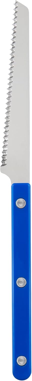 Serrated Knife 8.5 inches - Bistrot Collection - Perfect for Tomatoes, Lemons, Breads - Stainless Steel & Nylon - Dishwasher Safe - Burgundy - Brilliant Finish