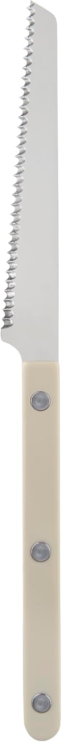 Serrated Knife 8.5 inches - Bistrot Collection - Perfect for Tomatoes, Lemons, Breads - Stainless Steel & Nylon - Dishwasher Safe - Burgundy - Brilliant Finish