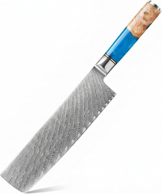 Tidal Blue - 7" Nakiri Knife - Damascus