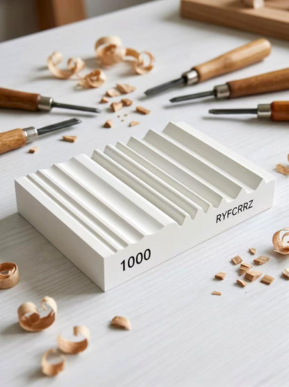 RYFCRRZ Whetstones Wood Carvers Sharpener Wood Carving Chisel Tools Knife Gouge Sharpening Stones System Handy Multifunctional Little Wet Stone Waterstone with Multiple Grooves 1000 Grit