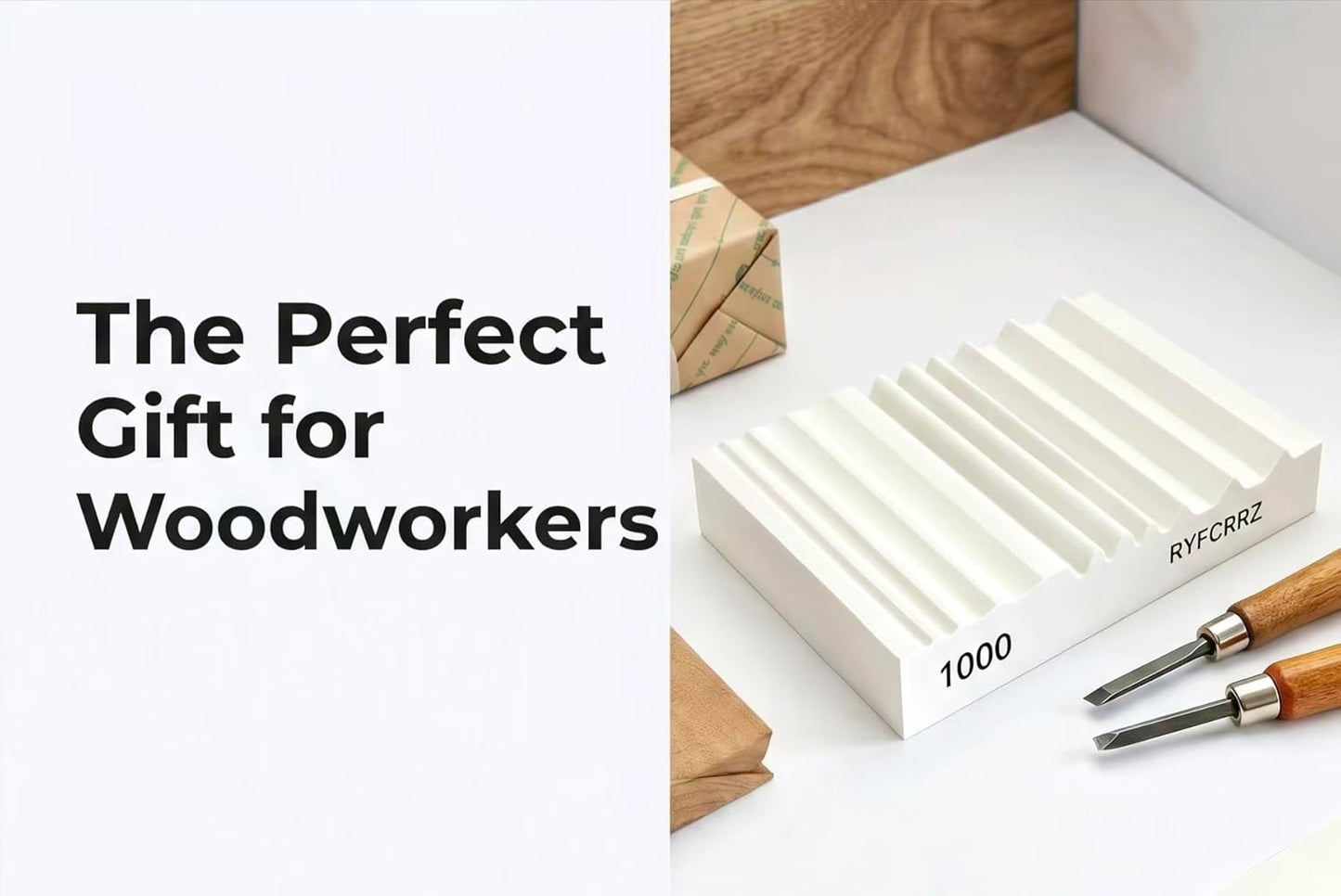 RYFCRRZ Whetstones Wood Carvers Sharpener Wood Carving Chisel Tools Knife Gouge Sharpening Stones System Handy Multifunctional Little Wet Stone Waterstone with Multiple Grooves 1000 Grit