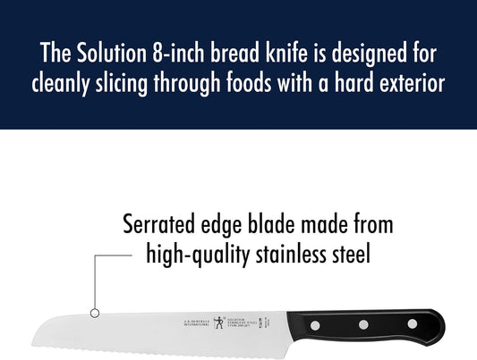 Solution 8-Inch Bread Knife Razor-Sharp, German Engineered | Informed by 100+ Years of Mastery. Dishwasher Safe, Ideal for Homemade Bread, Thick Crusts, Breads, and Cakes