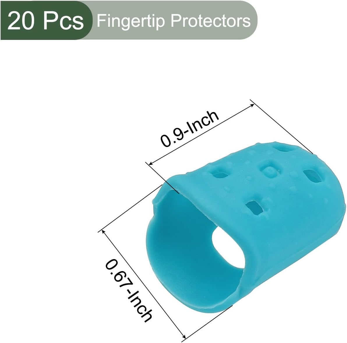 20 Pcs Fingertip Protector Silicone Fingertip Covers | Protect Fingers, Great for Playing Guitar, Sewing, Cutting (Pink, 23mm/0.9-inch)