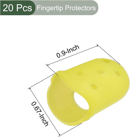 20 Pcs Fingertip Protector Silicone Fingertip Covers | Protect Fingers, Great for Playing Guitar, Sewing, Cutting (Pink, 23mm/0.9-inch)