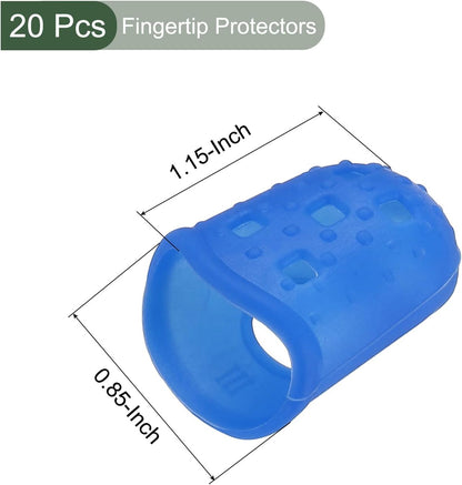 20 Pcs Fingertip Protector Silicone Fingertip Covers | Protect Fingers, Great for Playing Guitar, Sewing, Cutting (Pink, 23mm/0.9-inch)