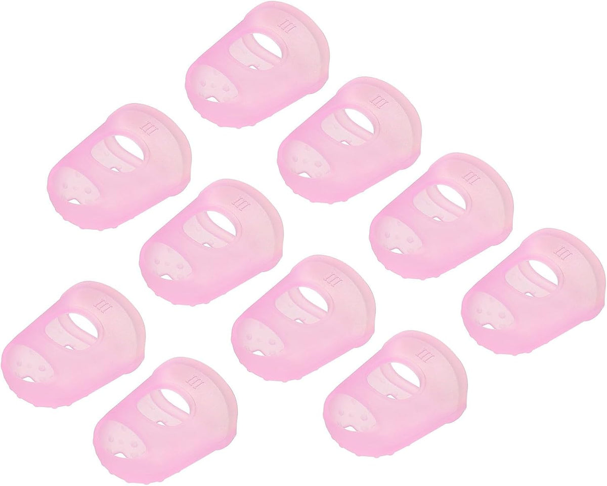 20 Pcs Fingertip Protector Silicone Fingertip Covers | Protect Fingers, Great for Playing Guitar, Sewing, Cutting (Pink, 23mm/0.9-inch)