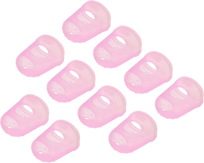 20 Pcs Fingertip Protector Silicone Fingertip Covers | Protect Fingers, Great for Playing Guitar, Sewing, Cutting (Pink, 23mm/0.9-inch)