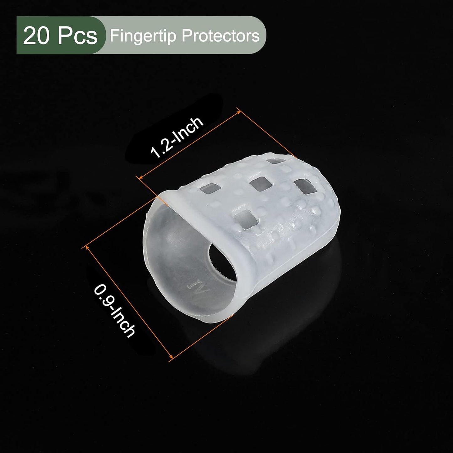 20 Pcs Fingertip Protector Silicone Fingertip Covers | Protect Fingers, Great for Playing Guitar, Sewing, Cutting (Pink, 23mm/0.9-inch)