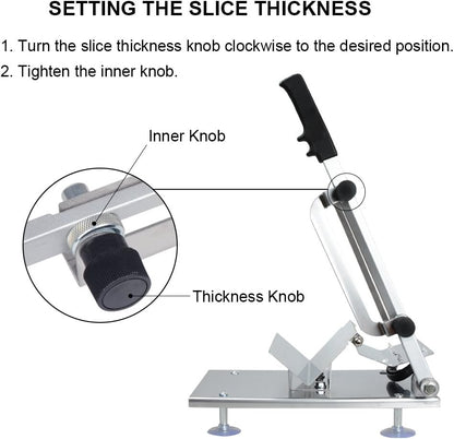 Manual Frozen Meat Slicer Upgraded Home Stainless Steel Meat Cutter