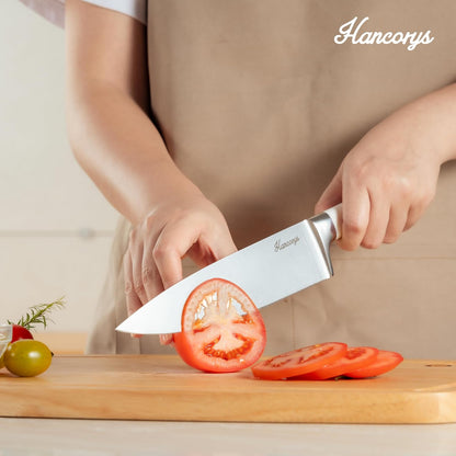 Knife Set, 15 PCS Full Tang Kitchen knife with Block and Sharpener | High Carbon German Stainless Steel Razor Sharp Knife Block Set, Dishwasher Safe, Ergonomic Handle Kitchen Utensils Set