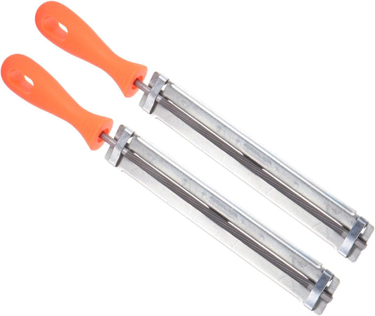 Chainsaw File Holder, 7/32" (5.5mm), Chrome Steel Round Sharpener Files with Angle Guides - (Applications: for Sharpening Chain Saws), 2pieces
