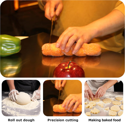 OTAVILEM Stainless Steel Cutting Boards for Kitchen, Kneading Cutting Board Mats, Metal Cutting Board for Meat, Fruits, Vegetables, Bread, and Baking Large Cutting Boards 19.7"L x 15.7"W