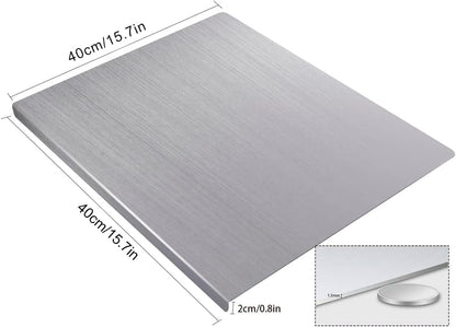 OTAVILEM Stainless Steel Cutting Boards for Kitchen, Kneading Cutting Board Mats, Metal Cutting Board for Meat, Fruits, Vegetables, Bread, and Baking Large Cutting Boards 19.7"L x 15.7"W