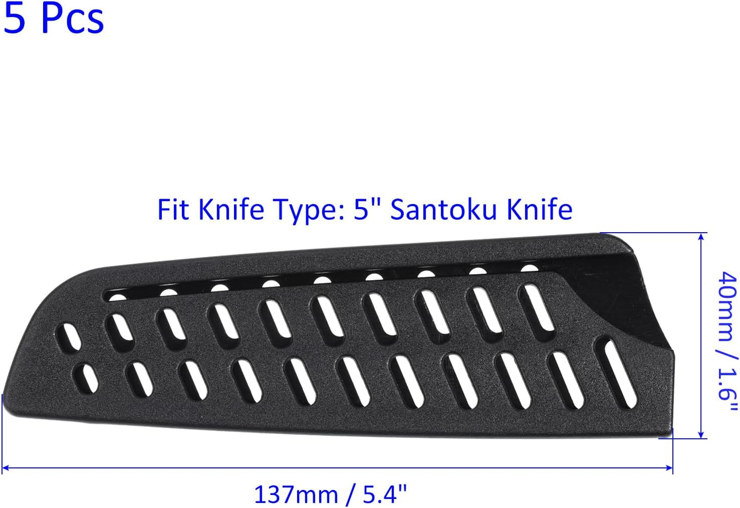 2 Pack PP Knife Sheaths - Kitchen Knife Protectors Edge Guard Blade Protective Cover for 5" Santoku Knife, Apply to Kitchen Camping Traveling (Black)