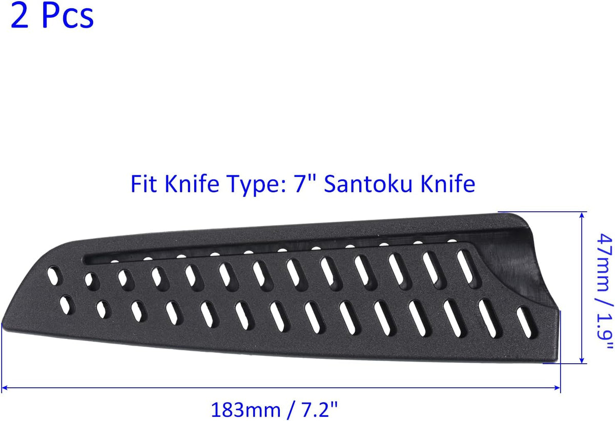 2 Pack PP Knife Sheaths - Kitchen Knife Protectors Edge Guard Blade Protective Cover for 5" Santoku Knife, Apply to Kitchen Camping Traveling (Black)