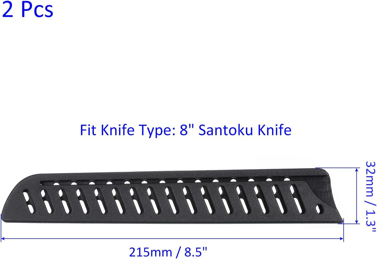 2 Pack PP Knife Sheaths - Kitchen Knife Protectors Edge Guard Blade Protective Cover for 5" Santoku Knife, Apply to Kitchen Camping Traveling (Black)