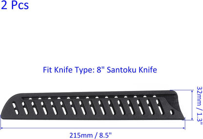 2 Pack PP Knife Sheaths - Kitchen Knife Protectors Edge Guard Blade Protective Cover for 5" Santoku Knife, Apply to Kitchen Camping Traveling (Black)